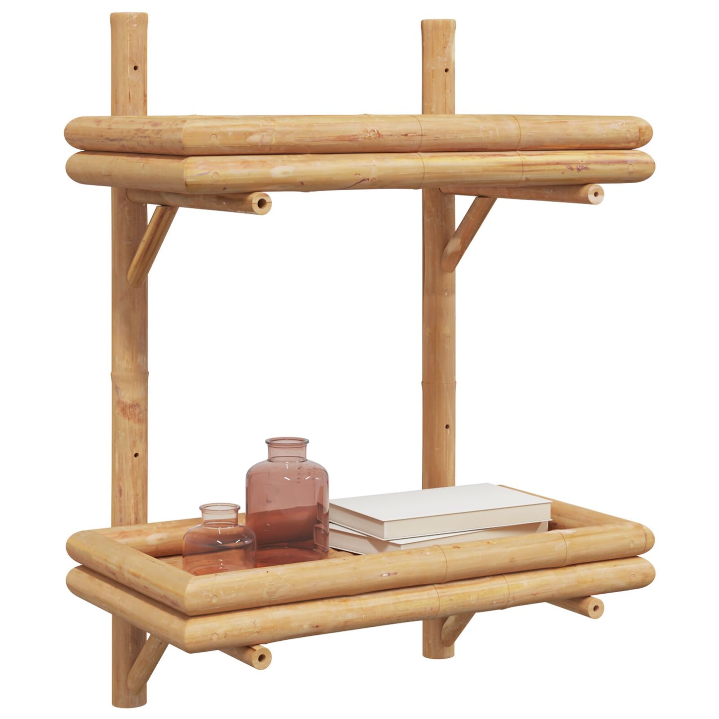 Wandregal 2-stufig 45x26x60 cm Bambus