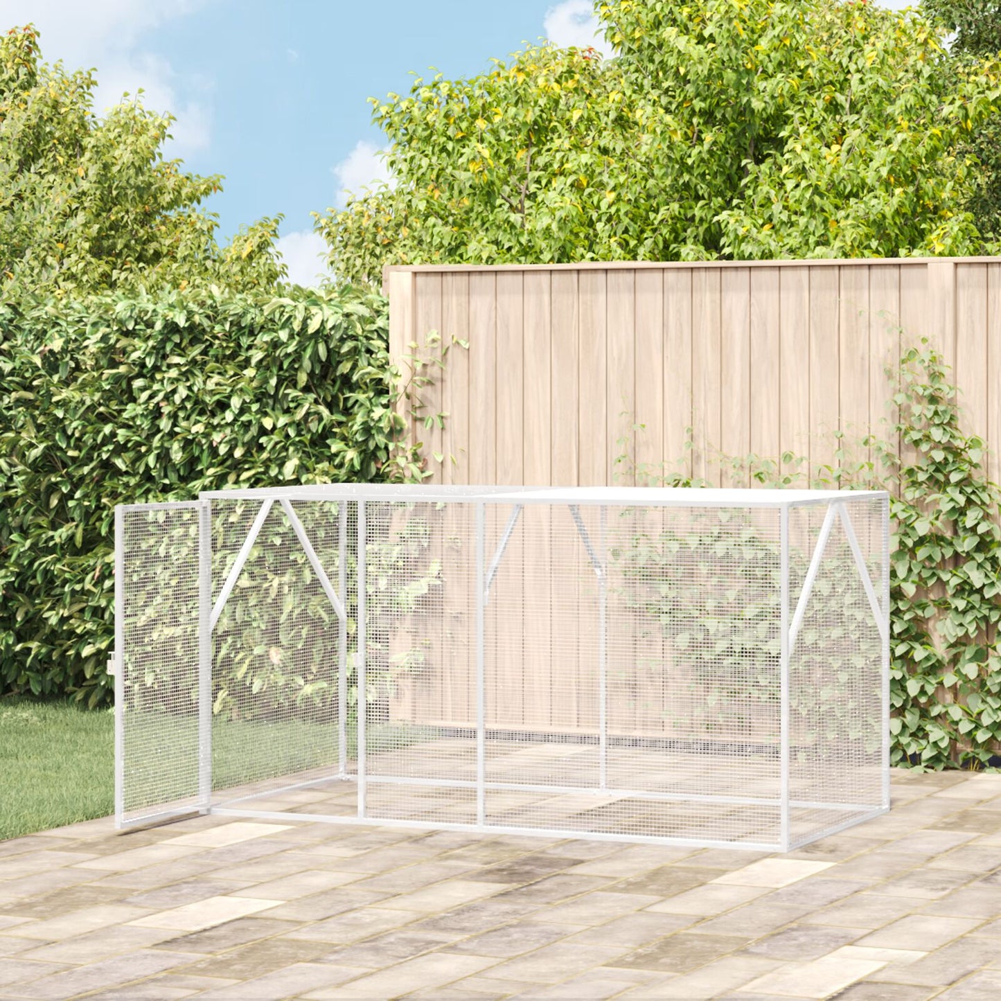 Vogelvoliere Anthrazit 102x208x108 cm Stahl