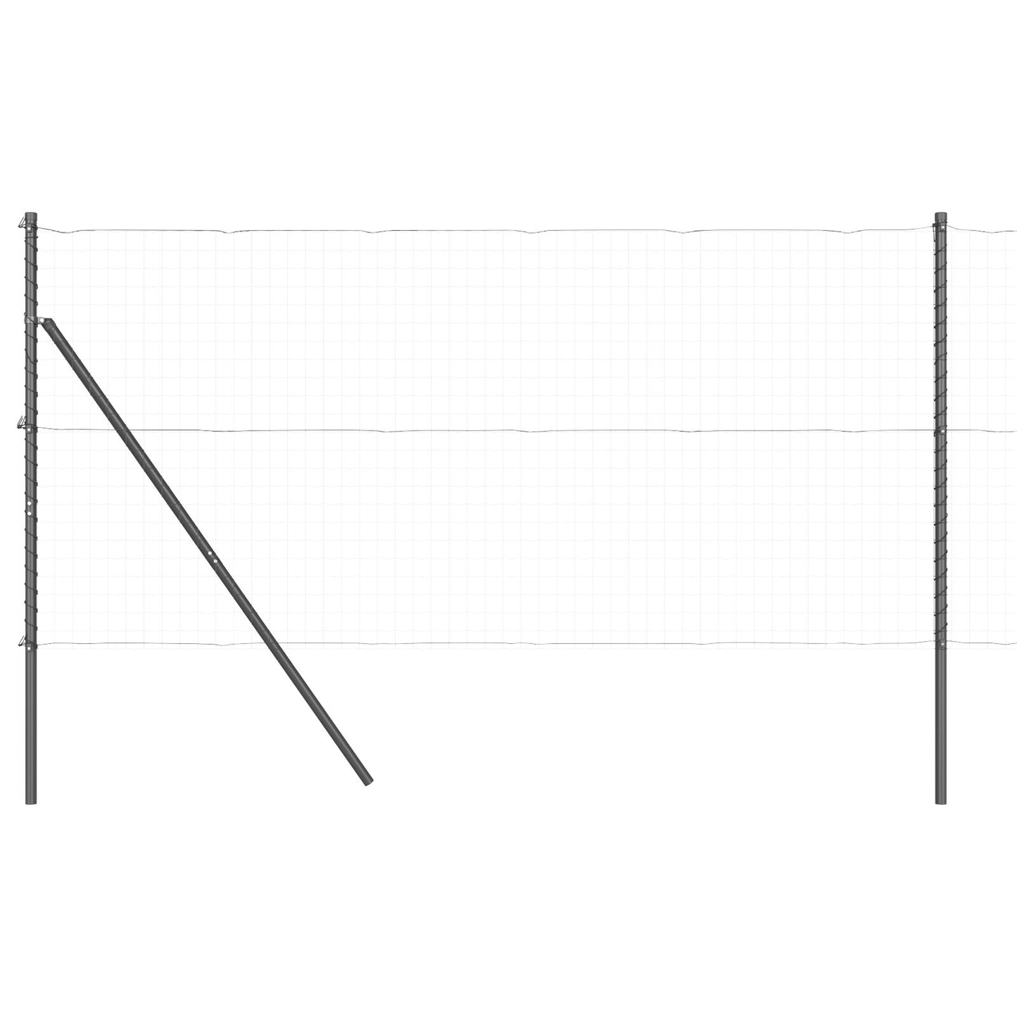 Zaunpfosten 26 Stück Grau Ø32 mm 150 cm Galvanisierter Stahl