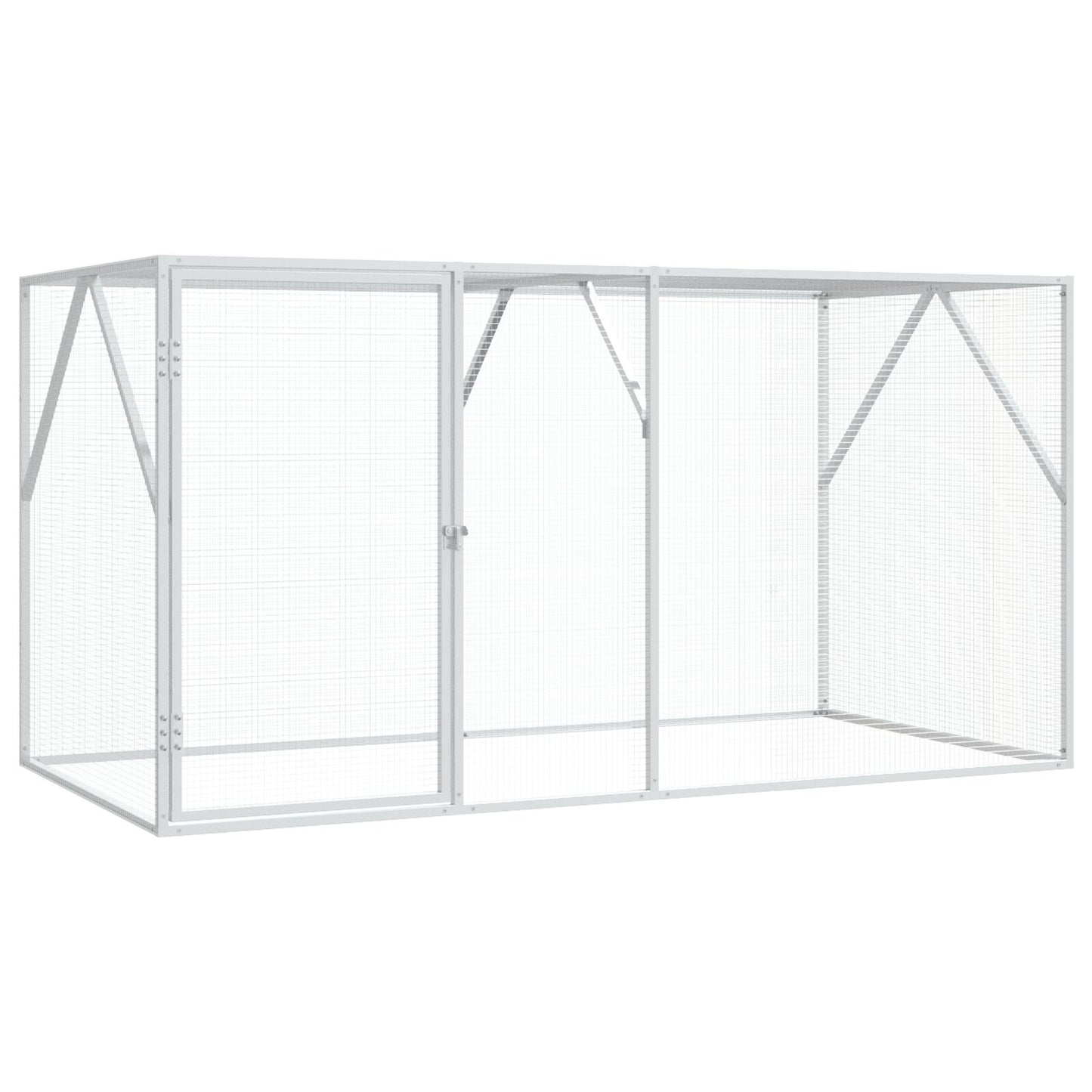 Vogelvoliere Anthrazit 102x208x108 cm Stahl
