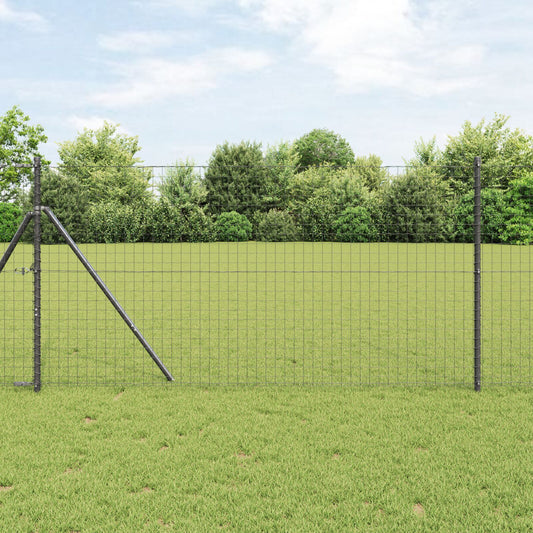 Zaunpfosten 26 Stück Grau Ø32 mm 170 cm Galvanisiertes Stahl