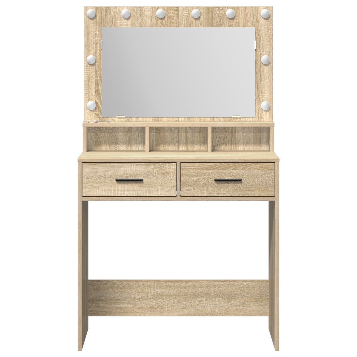 Schminktisch mit LED-Lichtern in Sonoma Eiche 79x41x135 cm