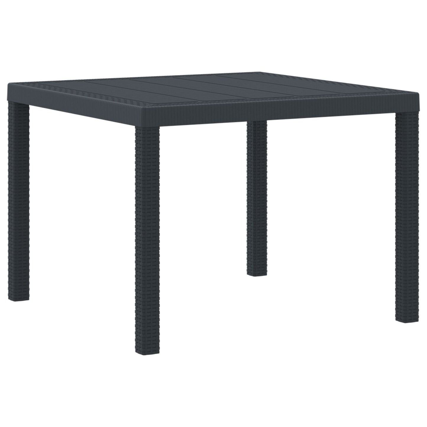 5-teiliges Garten Essgruppe mit Kissen Anthrazit Poly Rattan