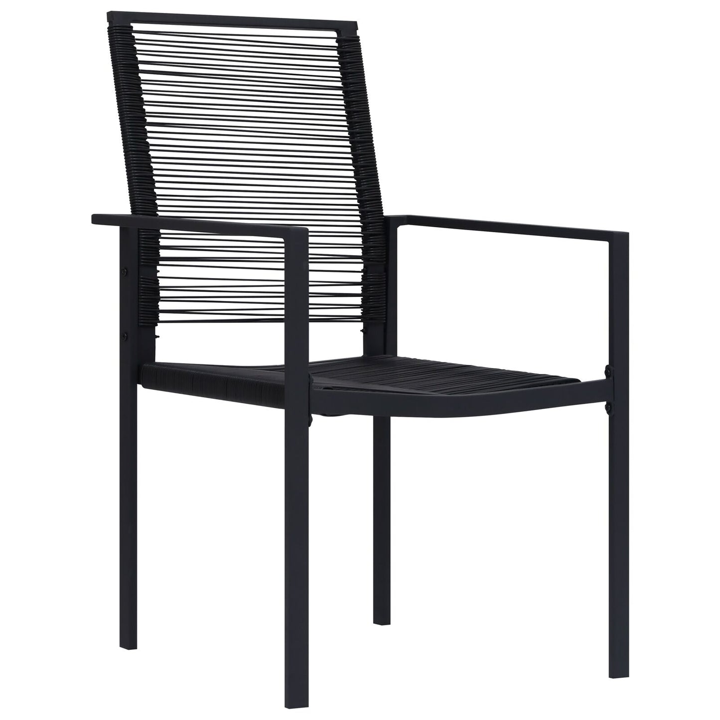 7-teilige Garten-Essgruppe Schwarz PVC Rattan