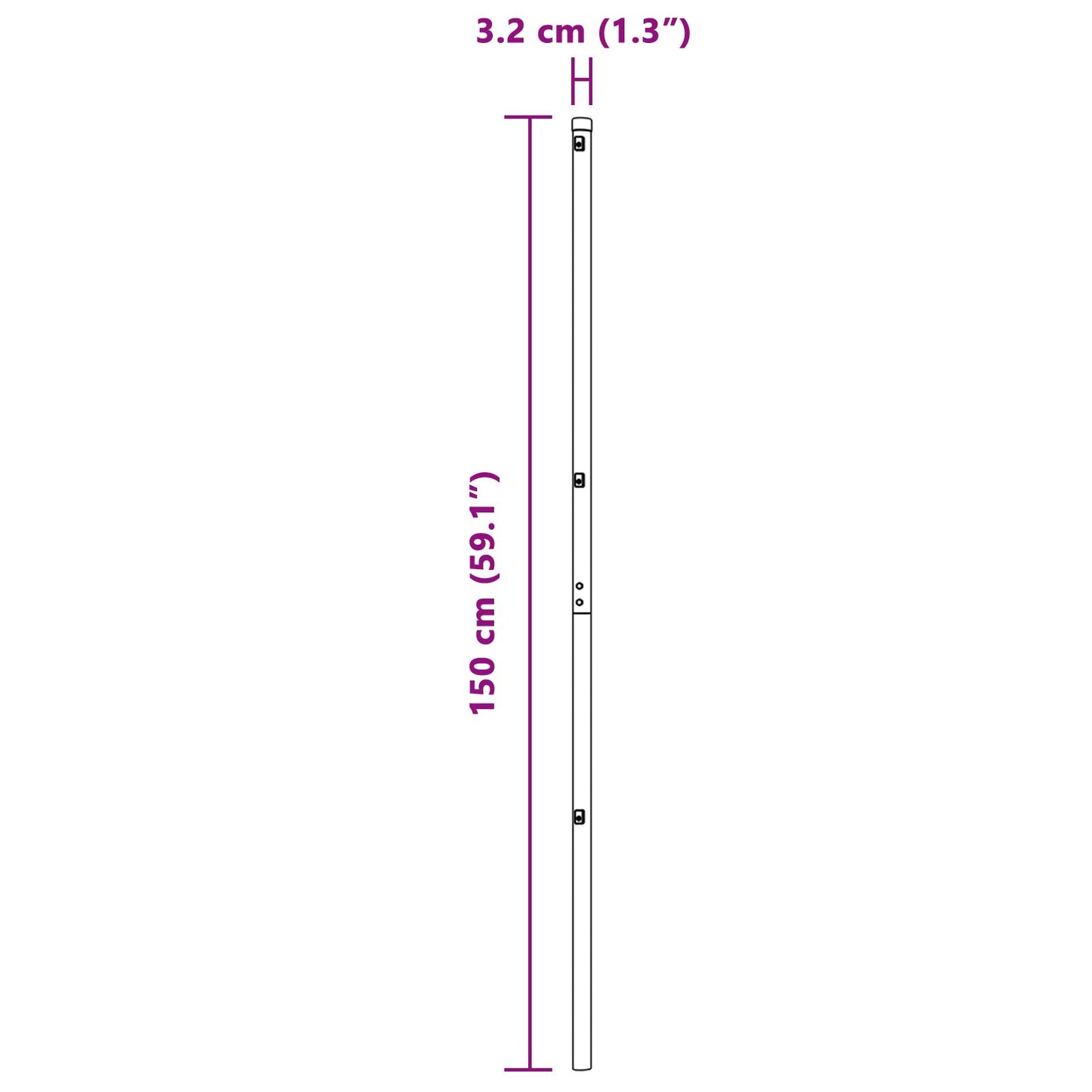 Zaunpfosten 26 Stück Grau Ø32 mm 150 cm Galvanisierter Stahl