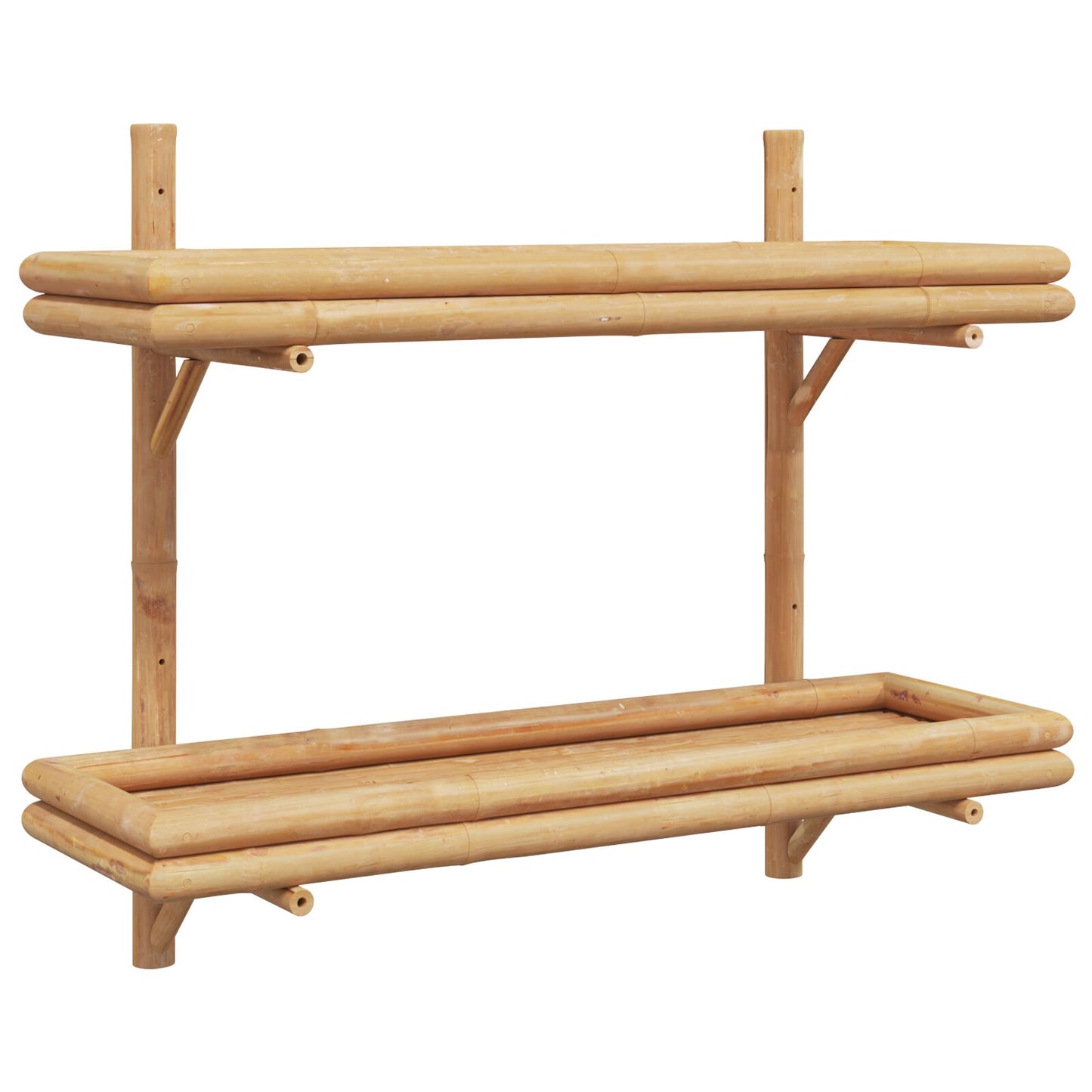 Wandregal 2-stufig 75x26x60 cm Bambus