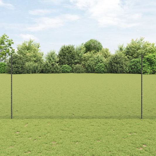 Zaunpfosten 22 Stück U-Kanal Grau 160 cm Stahl, vidaXL Sechseckzaun Grau 1,6x50 m Stahl