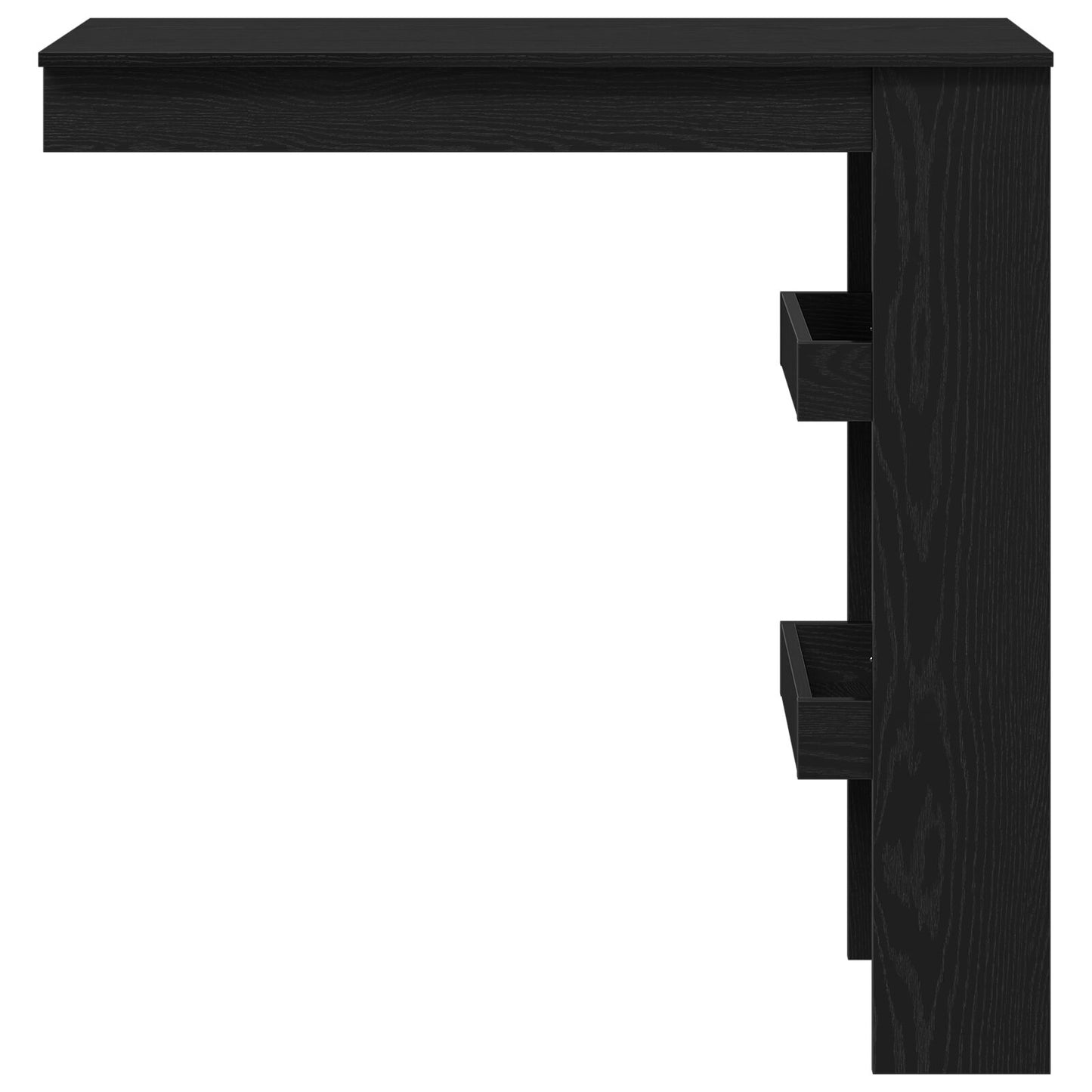 Wand-Bar-Tisch - Schwarzes Eichenholz - 102x55x103,5 cm - Aus Holzwerkstoff gefertigt