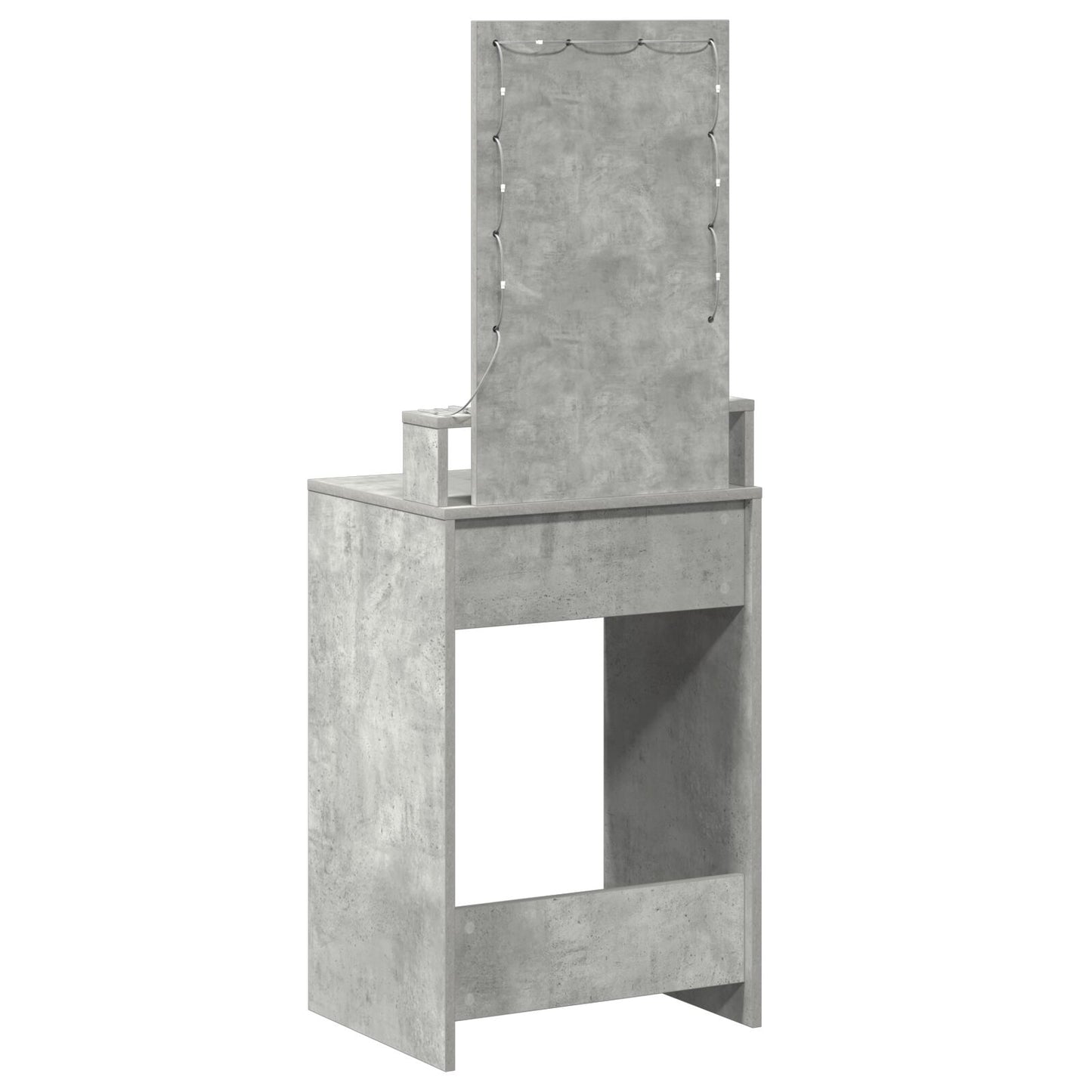 Schminktisch mit LED-Lichtern Beton-Grau 50x41x140 cm