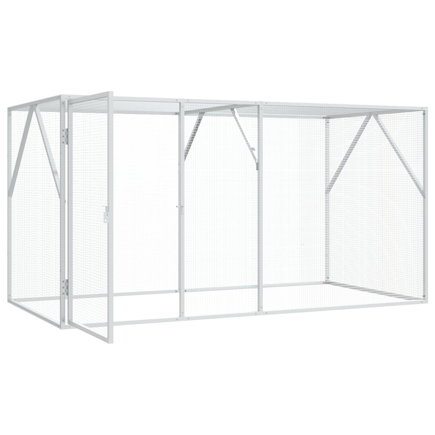 Vogelvoliere Anthrazit 102x208x108 cm Stahl