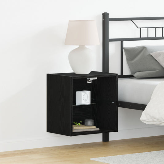 Wandregal 2 Stück Schwarz Eiche 40x28,5x40 cm Spanplatte