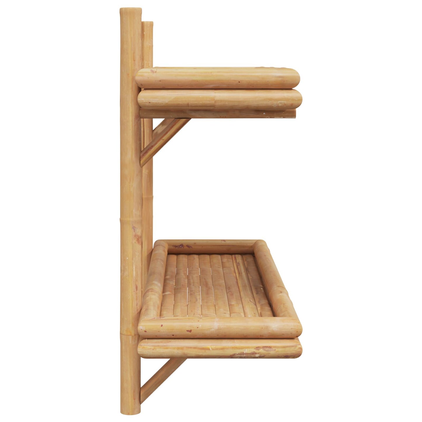 Wandregal 2-stufig 75x26x60 cm Bambus