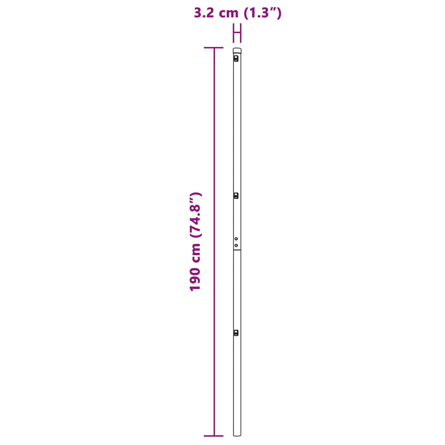 Zaunpfosten 26 Stk Ø32 mm 190 cm Verzinkter Stahl