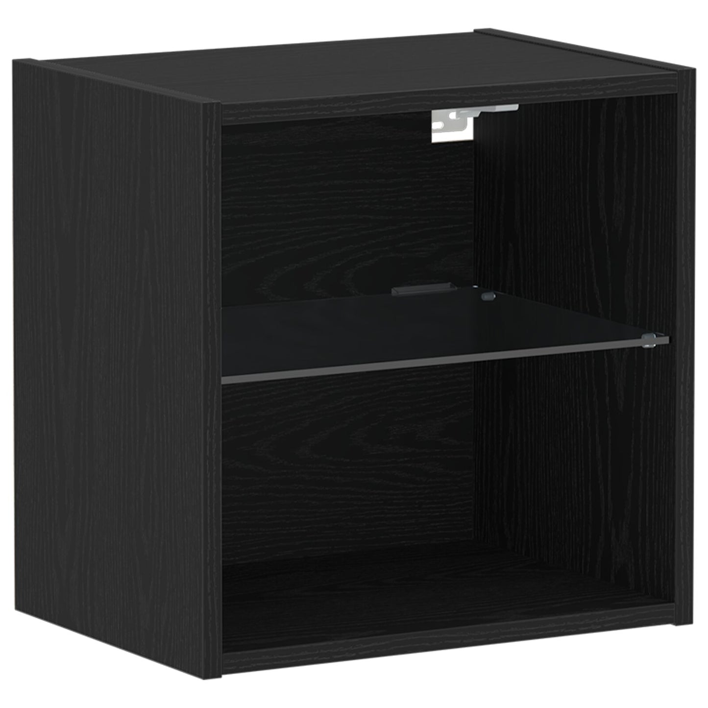 Wandregal 2 Stück Schwarz Eiche 40x28,5x40 cm Spanplatte