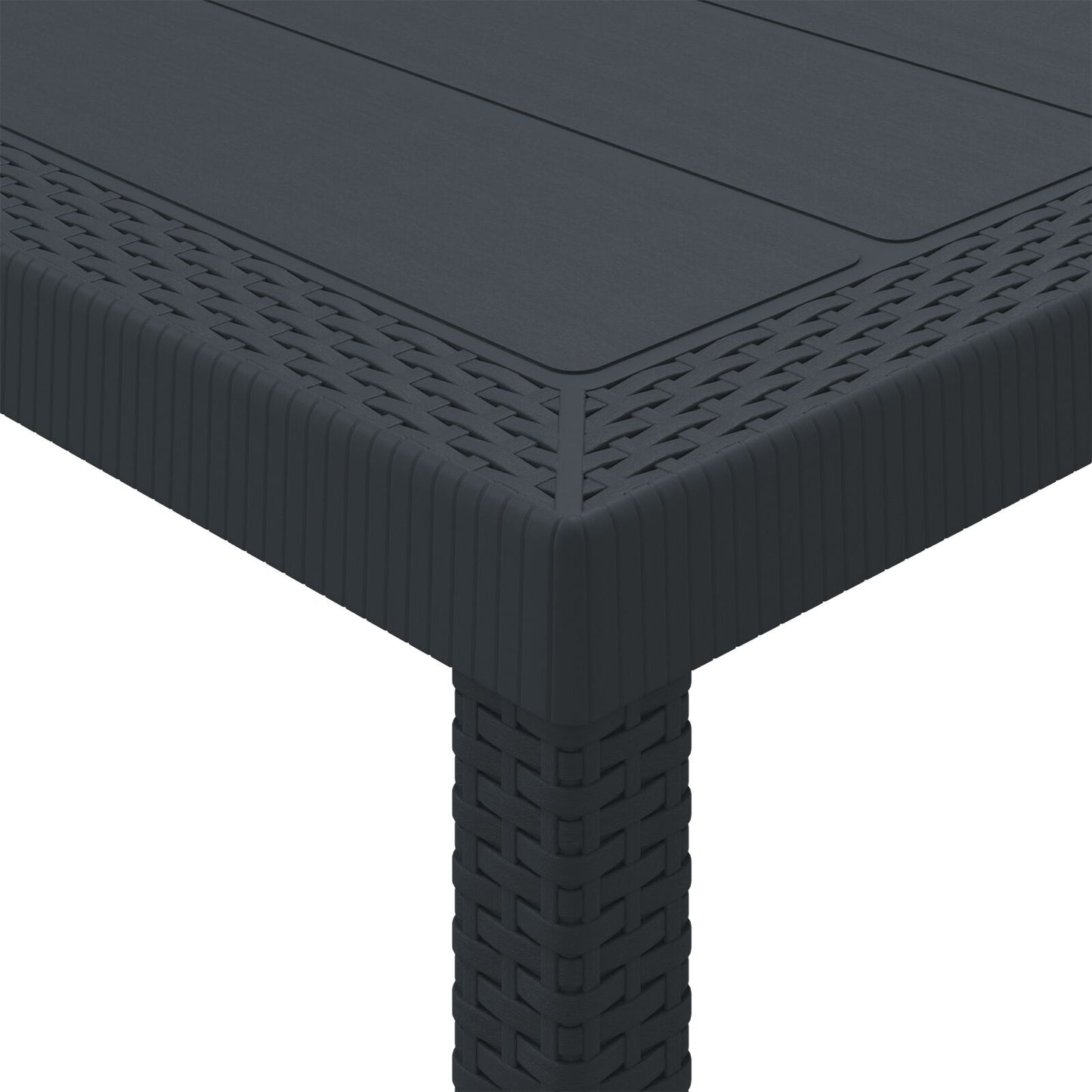 9-teiliges Garten-Essgruppe mit Kissen Anthrazit Poly Rattan
