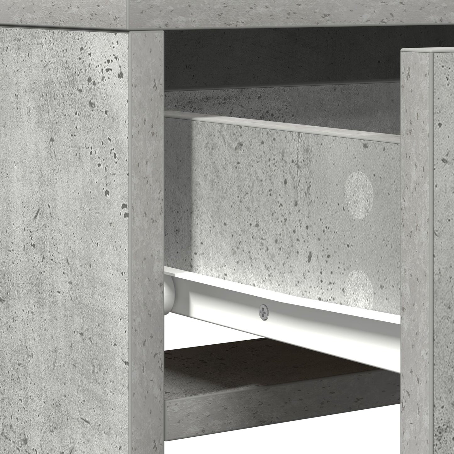 Schminktisch mit LED-Lichtern Beton-Grau 50x41x140 cm