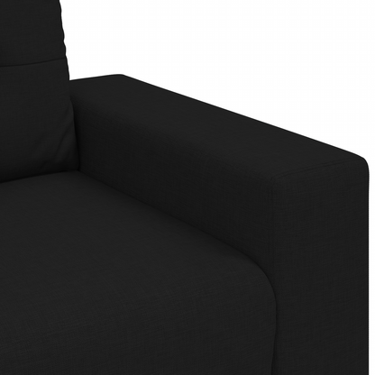Sofa Set mit Kissen mit Kissen Schwarz Stoff