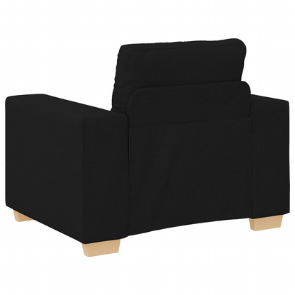 Sofa Set mit Kissen mit Kissen Schwarz Stoff