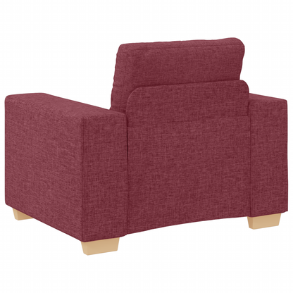 Sofa Set mit Kissen mit Kissen Weinrot Stoff