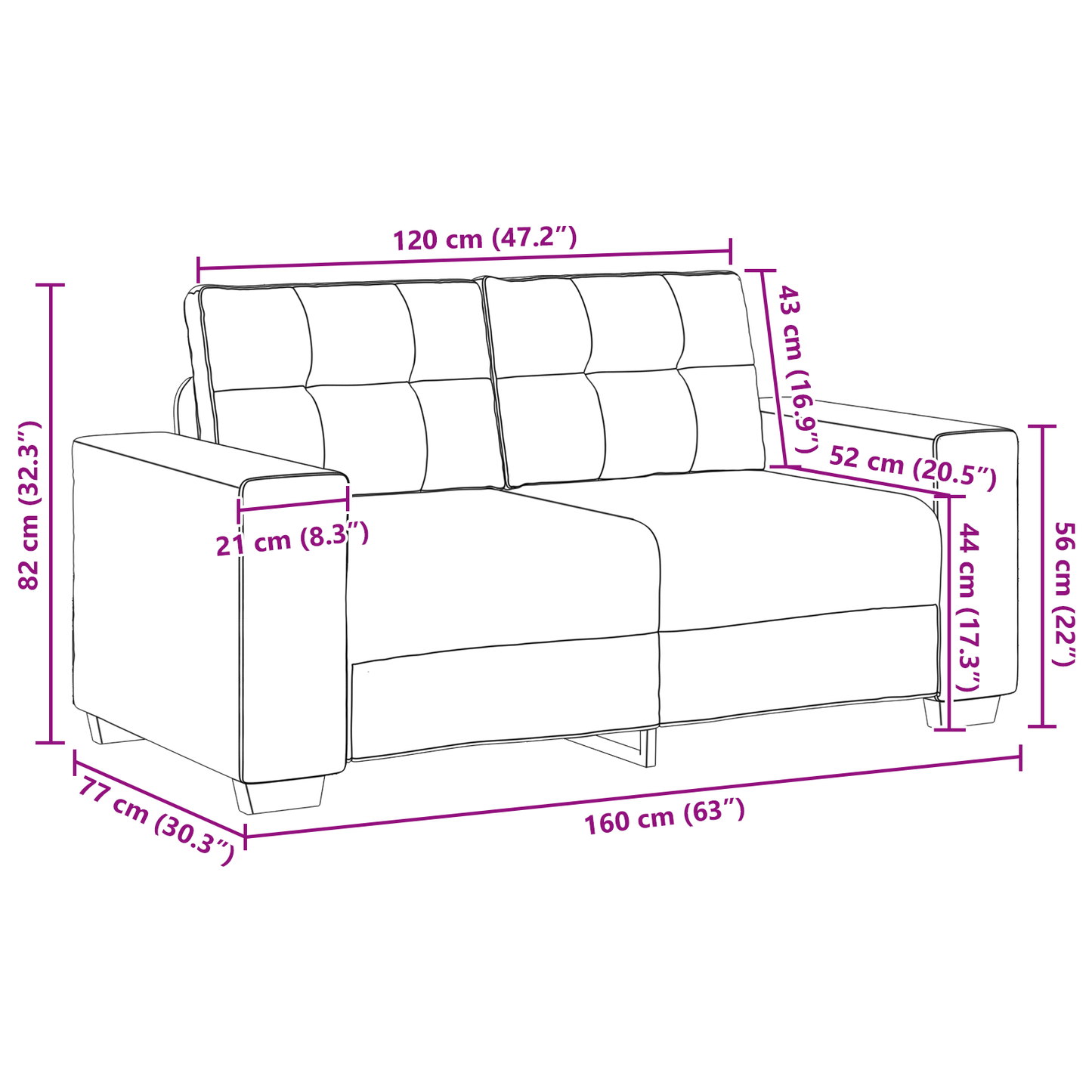 Sofa Set mit Kissen mit Kissen Weinrot Stoff