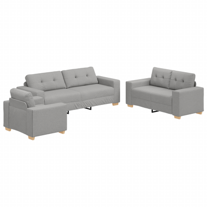 Sofa Set mit Kissen mit Kissen Grau Stoff
