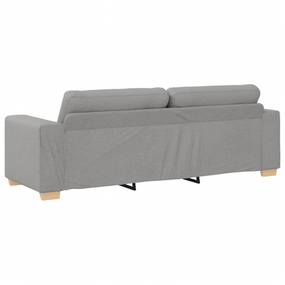 Sofa Set mit Kissen mit Kissen Grau Stoff