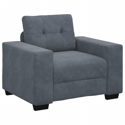 Sofa Set mit Kissen mit Kissen 3 pcs Grau 221 x 78 x 80 cm Samt