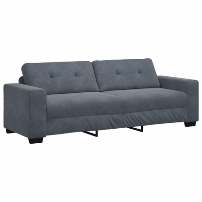 Sofa Set mit Kissen mit Kissen 3 pcs Grau 221 x 78 x 80 cm Samt