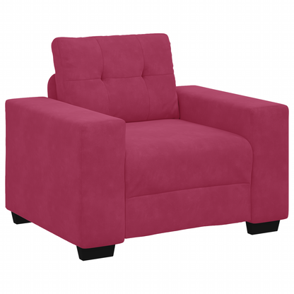 Sofa Set mit Kissen 3 pcs Weinrot 221 x 78 x 80 cm Samt