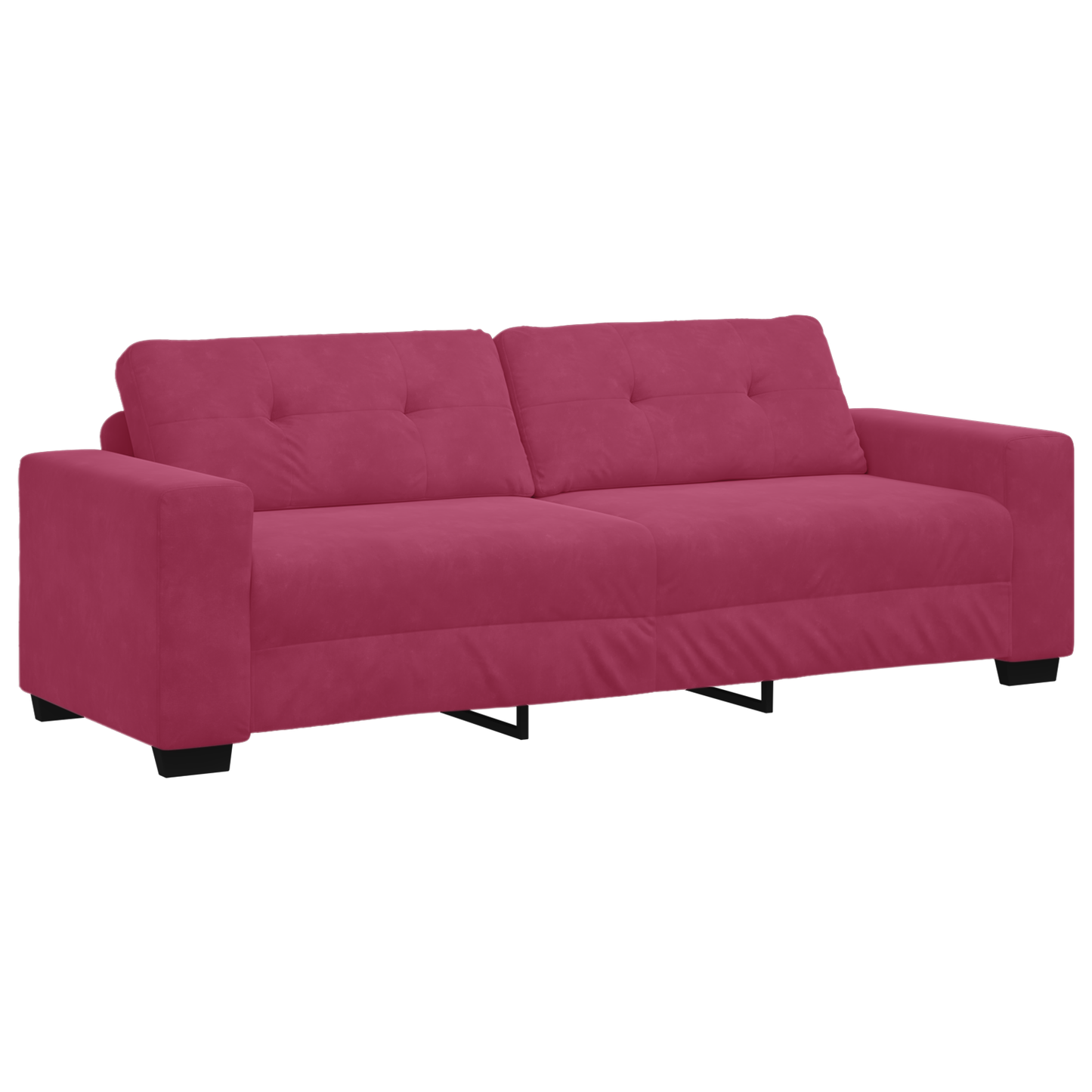 Sofa Set mit Kissen 3 pcs Weinrot 221 x 78 x 80 cm Samt