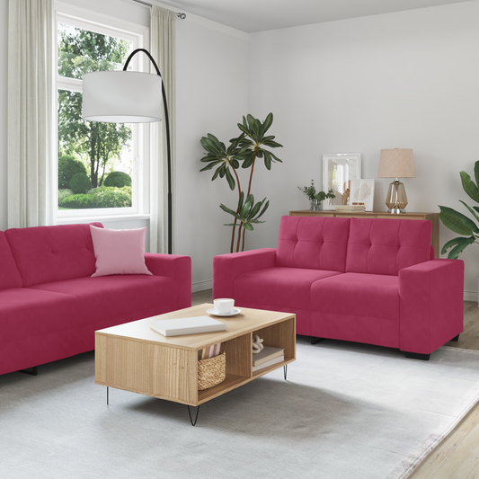 Sofa Set mit Kissen 3 pcs Weinrot 221 x 78 x 80 cm Samt