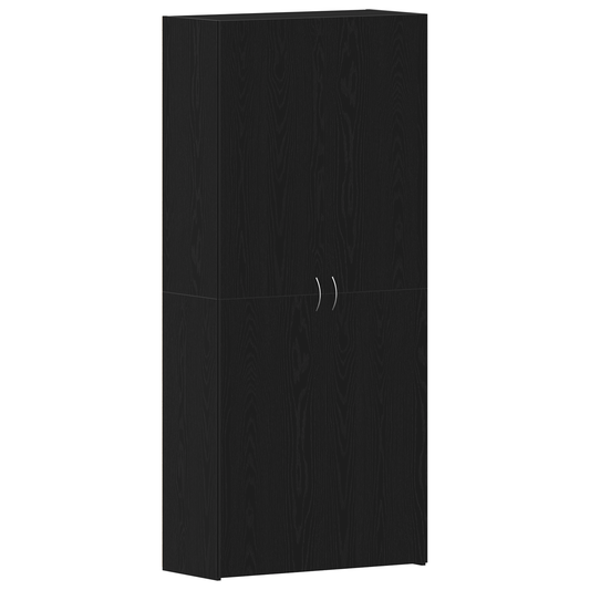 Schuhschrank Schwarz Eiche 80x35,5x180 cm Holzwerkstoff