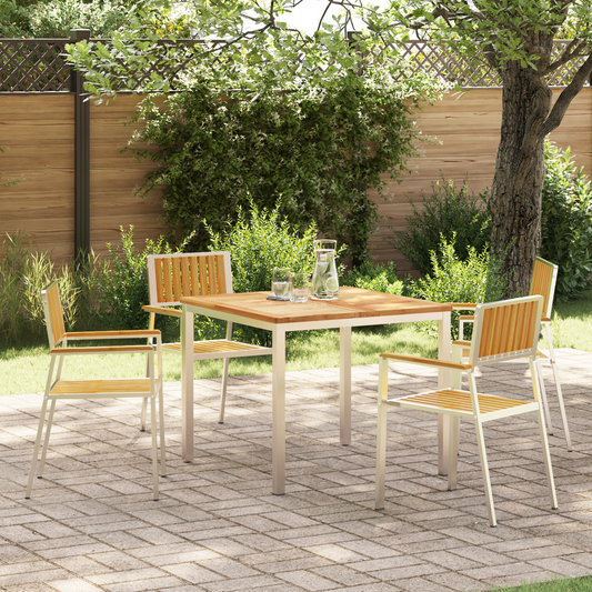 5-teilige Garten Essgruppe Massivholz Teak
