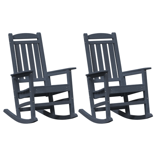 Garten Schaukelstühle 2 Stk Marineblau 70x92x107.5 cm HDPE