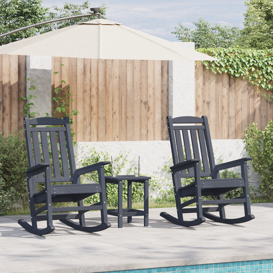 Garten Schaukelstühle 2 Stk Marineblau 70x92x107.5 cm HDPE