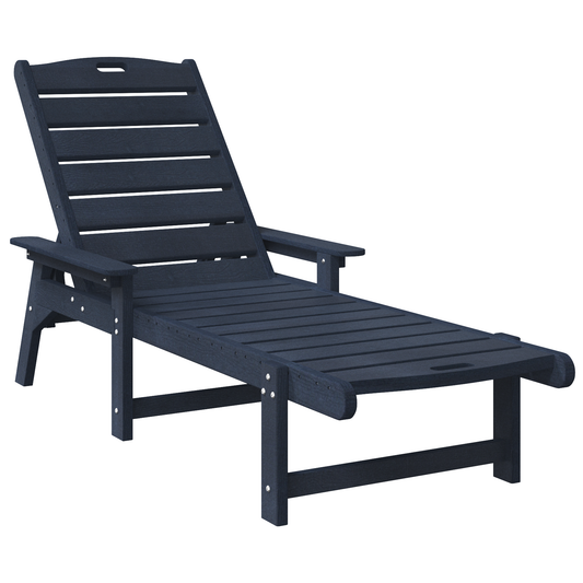 Sonnenliegen 2 Stk Marineblau 162x53x98.5 cm HDPE