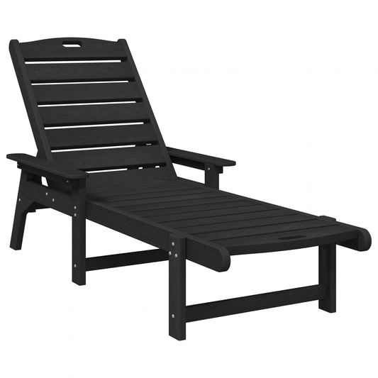 Sonnenliegen 2 Stück Schwarz 162x53x98,5 cm HDPE