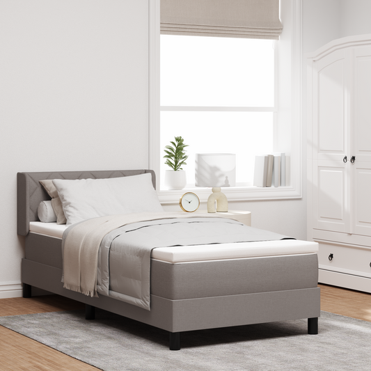 Taupe Boxspringbett mit Matratze 100x200 cm
