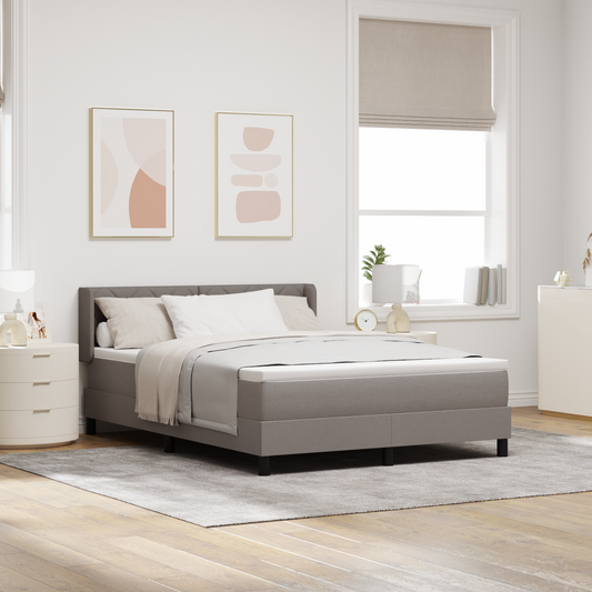 Boxspringbett mit Matratze Taupe 140x190 cm Stoff