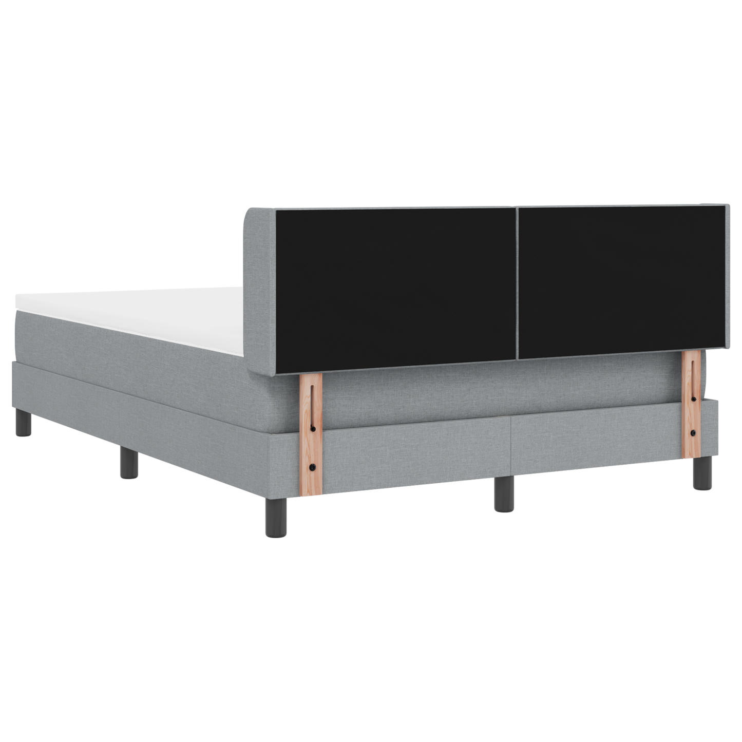 Boxspringbett mit Matratze Hellgrau 140x200 cm Stoff