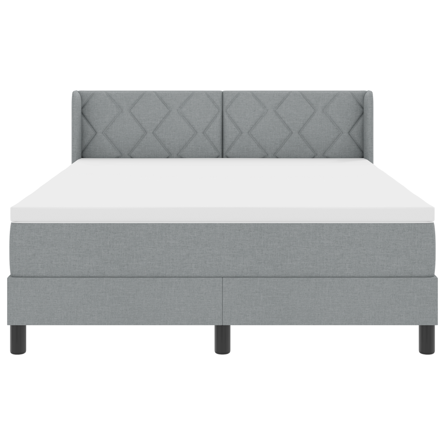 Boxspringbett mit Matratze Hellgrau 140x200 cm Stoff