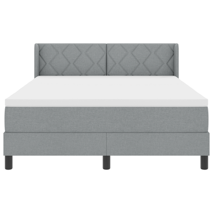 Boxspringbett mit Matratze Hellgrau 140x200 cm Stoff