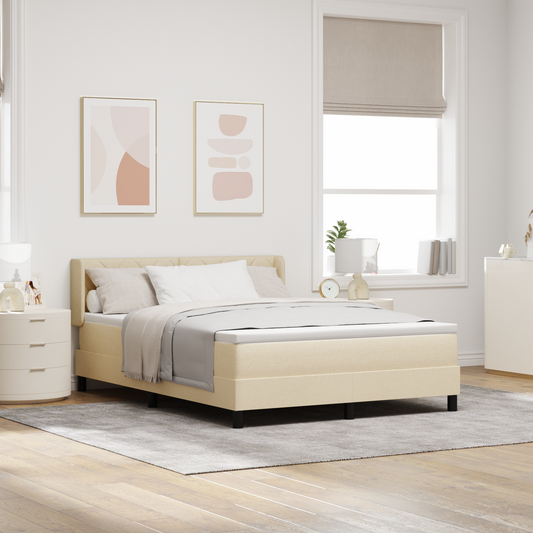Boxspringbett mit Matratze Creme 160x200 cm Stoff