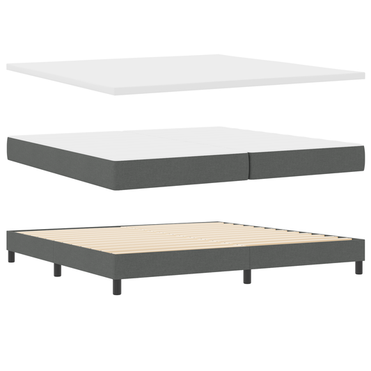 Boxspringbett mit Matratze Dunkelgrau 200x200 cm Stoff