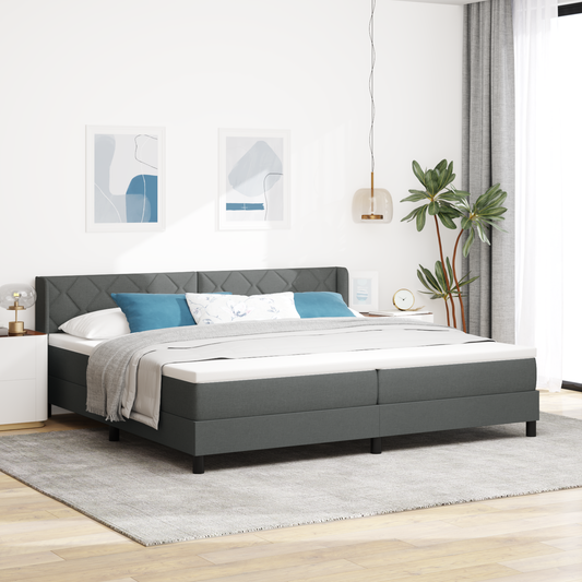 Boxspringbett mit Matratze Dunkelgrau 200x200 cm Stoff