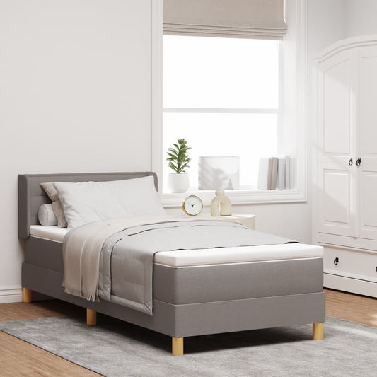 Boxspringbett mit Matratze Taupe 80x200 cm Stoff