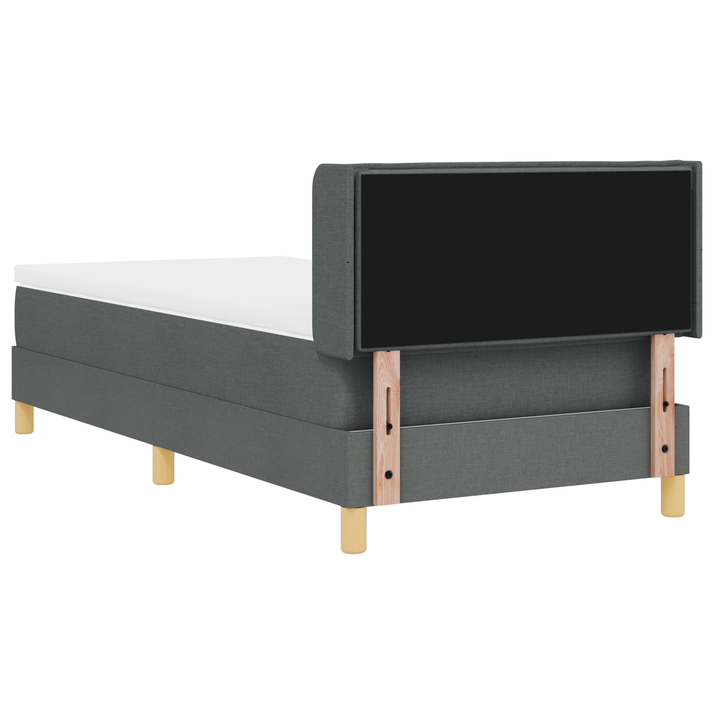 Boxspringbett mit Matratze Dunkelgrau 90x190 cm Stoff