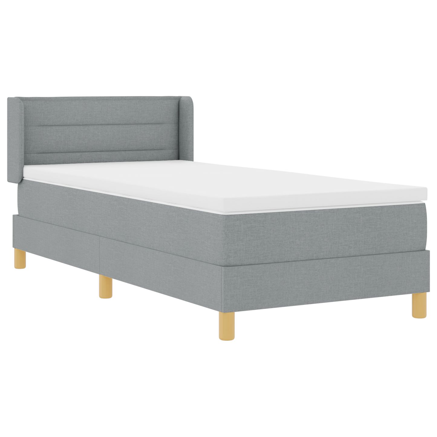 Boxspringbett mit Matratze hellgrau 100x200 cm Stoff