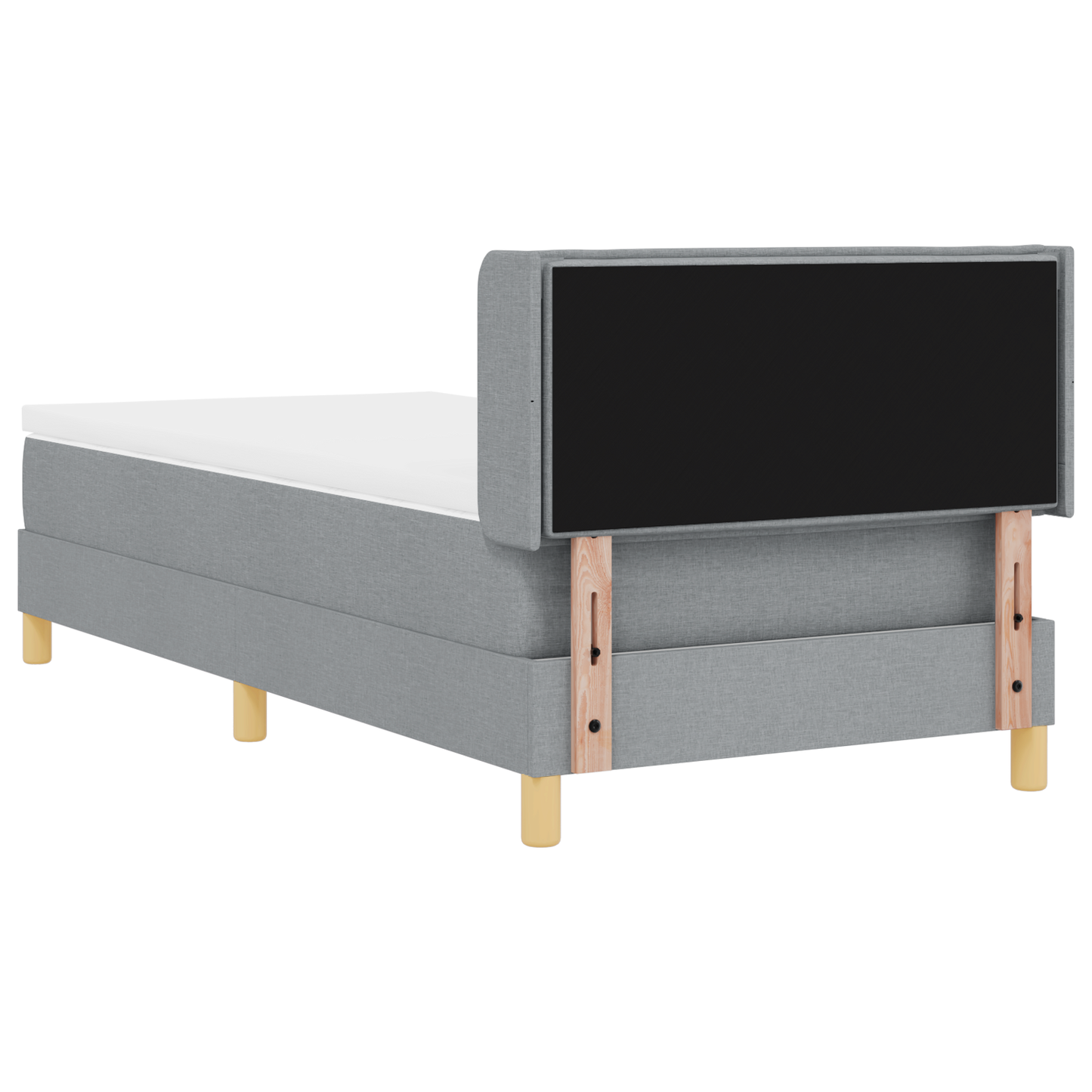 Boxspringbett mit Matratze hellgrau 100x200 cm Stoff