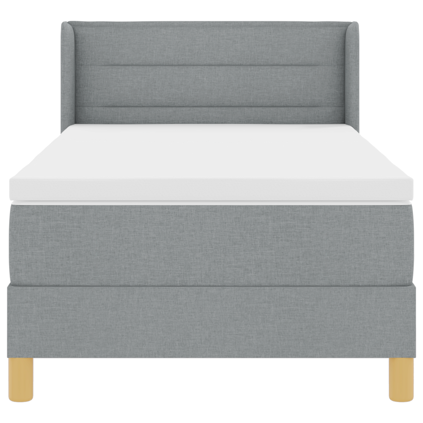 Boxspringbett mit Matratze hellgrau 100x200 cm Stoff